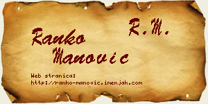 Ranko Manović vizit kartica
